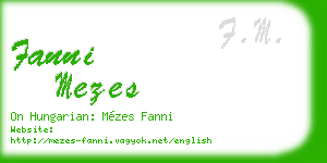 fanni mezes business card