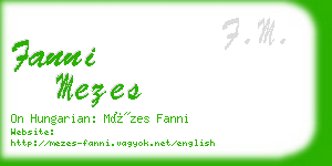 fanni mezes business card